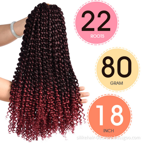 wholesale 18inch Passion Twist Hair Water Wave Crochet Twist New Water Wave Crochet Braids hair for Passion Twist Hair Extension